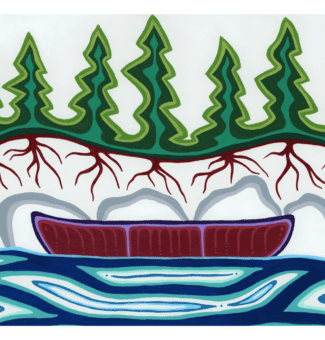 Artwork by Patrick Hunter, a two-spirit Ojibwe painter, graphic designer and entrepreneur from Red Lake, ON
